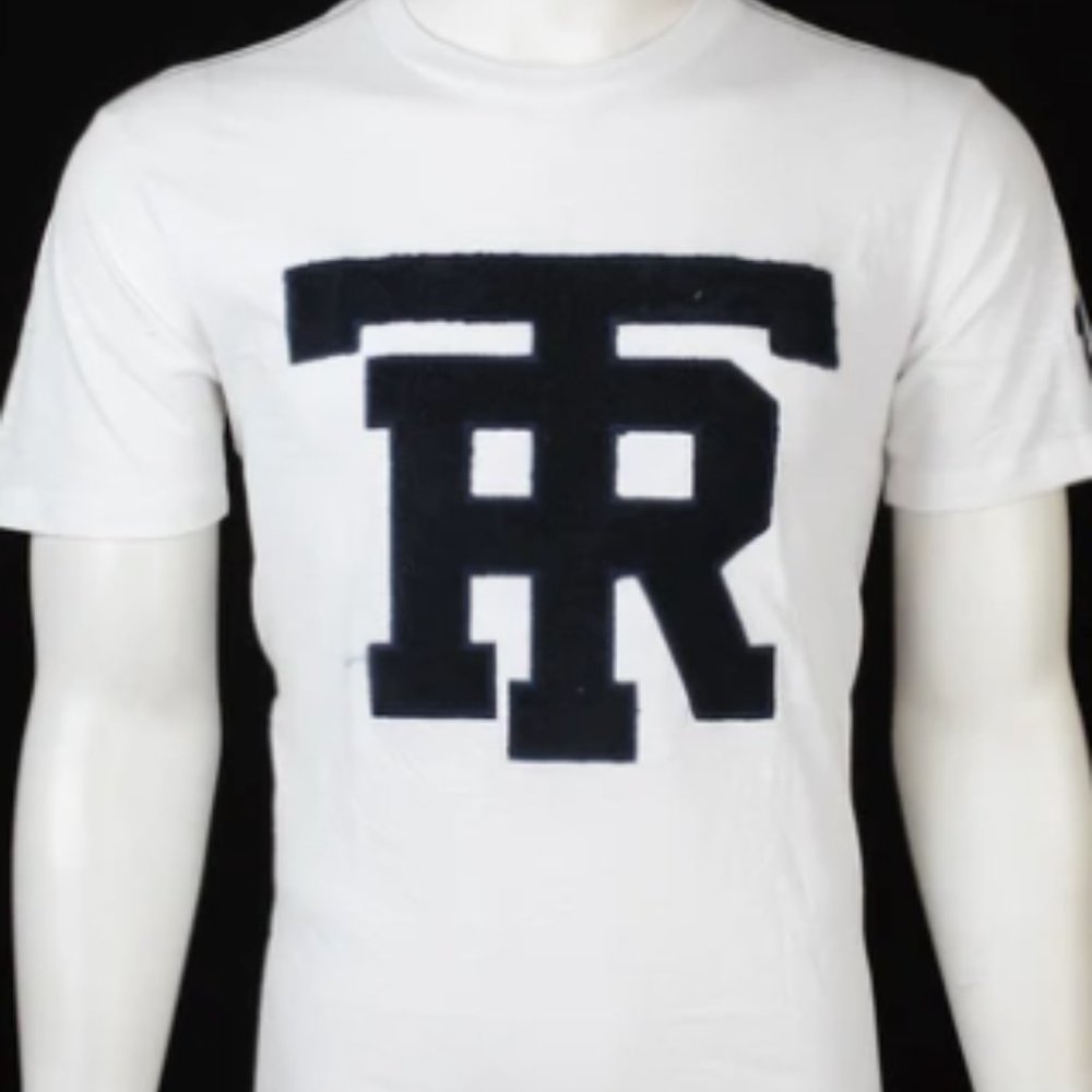 TRUE RELIGION Mens Short Sleeve UNIVERSITY OF TR Crewneck T-Shirt (White)